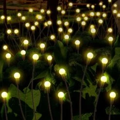 12 Pieces 10 LED Solar Powered Firefly Lights Starburst Swaying Light Solar Lights Outdoor Waterproof Solar Christmas Decorations Outdoor Yard Decorative Flexible Landscape Path Lights, Warm White -Xmas Lighting Shop 81SvZNzrOKL. AC SL1500