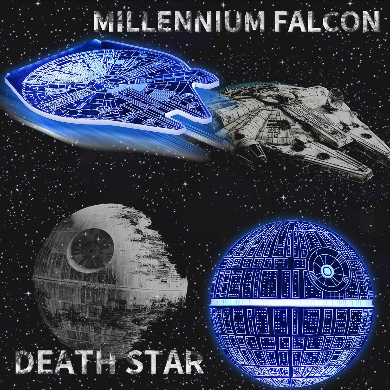 3D Illusion Star Wars Night Light,4 Pattern With Timing Function Star Wars Toys LED Night Lamp For Room Decor,Great Birthday Christmas Gifts For Star Wars Fans Boys Girls Men 3 3D Illusion Star Wars Night Light,4 Pattern With Timing Function Star Wars Toys LED Night Lamp For Room Decor,Great Birthday Christmas Gifts For Star Wars Fans Boys Girls Men - Image 3