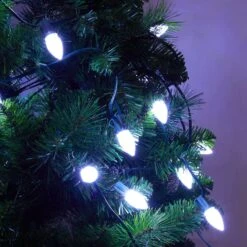C7 Christmas Lights, Strawberry Battery Operated Christmas String Lights With Timer, 50 LED 26Ft Christmas Lights With 8 Lighting Modes For Xmas Tree Indoor Outdoor Christmas Decorations, Pure White -Xmas Lighting Shop 81Tc2MYO9L. AC SL1500