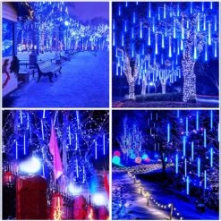 YEGUO Solar Meteor Shower Lights Outdoor, 8 Tubes 144 LED Meteor Christmas Lights, Falling Rain Lights For Party Tree Holiday Roof Wedding(Blue) 11 YEGUO Solar Meteor Shower Lights Outdoor, 8 Tubes 144 LED Meteor Christmas Lights, Falling Rain Lights For Party Tree Holiday Roof Wedding(Blue) -Xmas Lighting Shop 81TuP53FoJL. AC SL1500
