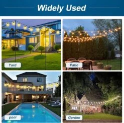 Walensee String Light Poles With Hook Outdoor Metal Lighting Pole For Hanging String Lights For Garden Party 9.4FT Lights Hanger With 5-Prong Fork Steel Stand Holder For Patio Christmas Wedding 4 Pack -Xmas Lighting Shop 81U5O9GGxEL. AC SL1500