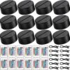 12 Sets 3D Night LED Light Lamp Base 16 Colors LED Light Display Base With Remote Control USB Cable Christmas Light Lamp Base For Acrylic And Resin Glass For Restaurant Room (Black, 3.35 Inch)
