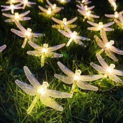 Solar Dragonfly String Light 30LED 21ft Garden Stake Lights Waterproof Outdoor Twinkle Fairy Lights With 8 Lighting Modes For Trees, Patio, Fence Christmas Decor (Warm White) -Xmas Lighting Shop 81UOrZtTwmL. AC SL1487