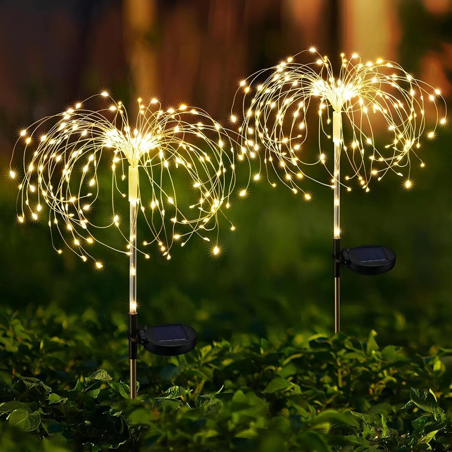 Serpouliom Solar Garden Lights, Firework Lights Outdoor 2 Pack 180 LED Solar Lights Outdoor Waterproof Landscape Lamp, Decor For Courtyard Garden Christmas Party (Warm White) 1 Serpouliom Solar Garden Lights, Firework Lights Outdoor 2 Pack 180 LED Solar Lights Outdoor Waterproof Landscape Lamp, Decor For Courtyard Garden Christmas Party (Warm White)