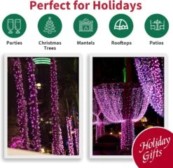 LAMPHOME Christmas String Light,100 Count Incandescent Mini String Light In 19.6ft,Indoor/Outdoor 120V UL Certified Mini Light For Christmas,Wedding,Patio Lawn,Home,Garden,Party,Store (Pink) -Xmas Lighting Shop 81UaQampJGL. AC SL1500