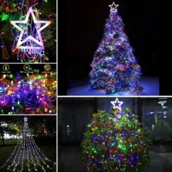 FUNIAO (New) Christmas Lights, Outdoor Christmas Decorations, 320 LED Waterfall String Lights, 8 Light Modes Chrsitmas Lights With 12" Star Tree Topper For Yard, Wedding, Party, New Year (Multicolor) 11 FUNIAO (New) Christmas Lights, Outdoor Christmas Decorations, 320 LED Waterfall String Lights, 8 Light Modes Chrsitmas Lights With 12" Star Tree Topper For Yard, Wedding, Party, New Year (Multicolor) -Xmas Lighting Shop 81UlbTRUGSL. AC SL1500