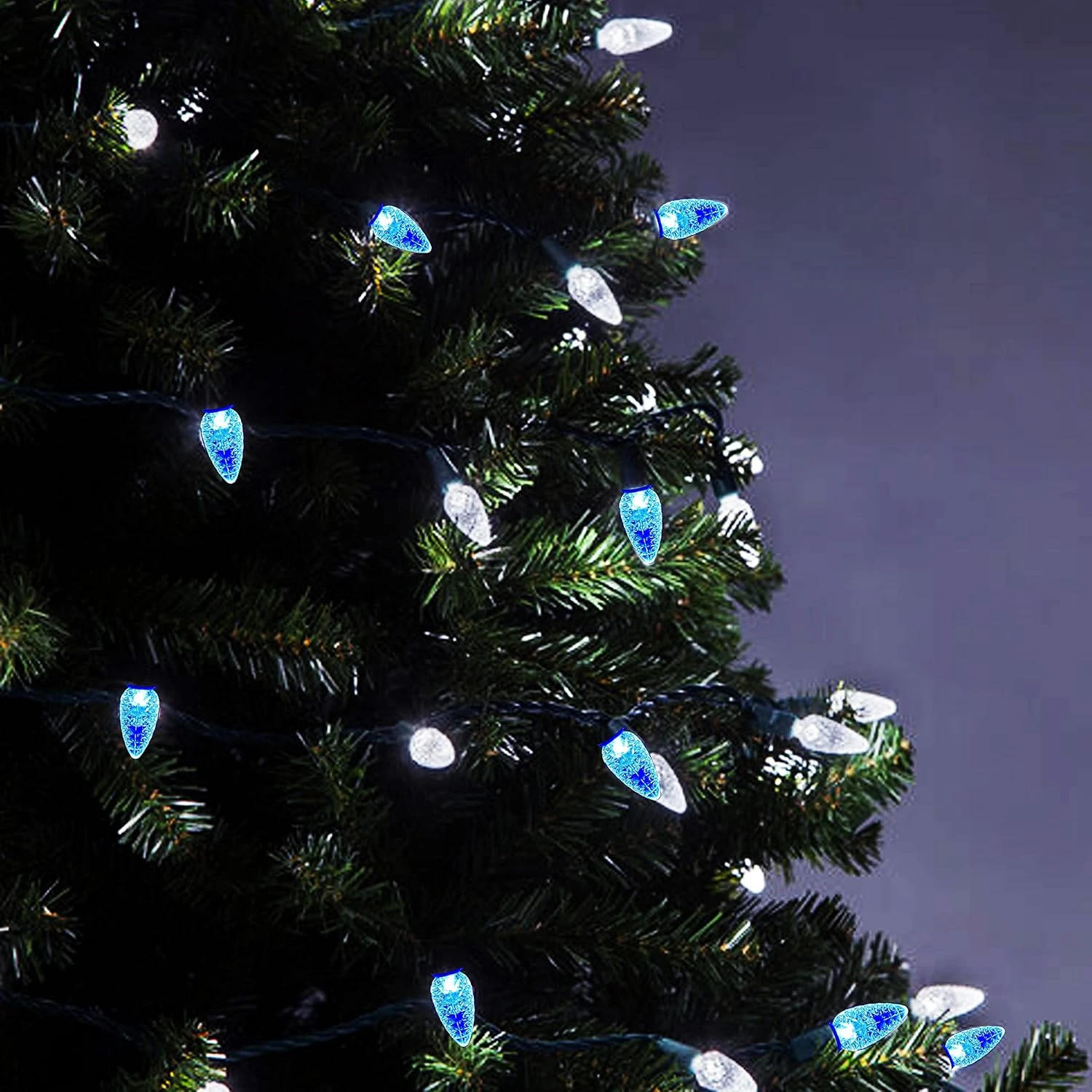 MXTCLM C6 Christmas Lights, 50 LED String Lights, 18.31ft Strawberry Lights, Fairy Lights For Outdoor, Indoor, Garden, Yard, Home, Party, Christmas Tree Decorations (Blue + Cool White) 3 MXTCLM C6 Christmas Lights, 50 LED String Lights, 18.31ft Strawberry Lights, Fairy Lights For Outdoor, Indoor, Garden, Yard, Home, Party, Christmas Tree Decorations (Blue + Cool White) - Image 3