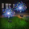 Solar Garden Lights, Firework Lights Outdoor 2 Pack 120 LED Solar Waterproof Decorative Starburst Lights Landscape Lamp 12 Hours Working Time, Decor For Courtyard Garden Christmas Party (Colorful)