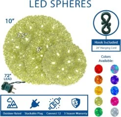 Novelty Lights 100 Light Outdoor Christmas LED Starlight Sphere, Red, 7.5" Diameter -Xmas Lighting Shop 81Ve4RWZFXL. AC SL1500