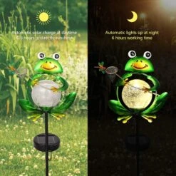 XIFEINIU Garden Solar Lights Outdoor Decorations, Waterproof Frog Crackle Glass Globe Metal Garden Stake Lights, Solar Powered Warm White LED Light For Christmas Pathway Lawn Patio Yard Decor -Xmas Lighting Shop 81W5wMcJN4S. AC SL1500