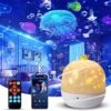 AWATIN Night Light Projector For Kids, Ocean Star Sky Projector, With Built-in Bluetooth Musics Player & Rechargeable Night Light For Bedroom Decorating Party Birthday Christmas Gifts