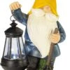 VP Home Earnest Garden Gnome With Lantern Solar Powered LED Outdoor Decor Light (Yellow Hat) Great Addition For Your Garden, Solar Powered Light Garden Gnome, Christmas Decorations Gifts