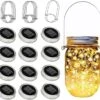 YJFWAL Mason Jar Solar Lights, 12 Pack 30 LED Solar Fairy Lights Mason Jar Lights Lantern String Lights For Garden,Patio,Yard,Family,Party,Birthday,Wedding, Christmas Decoration(No Jars) Warm White