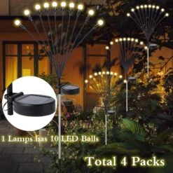 40LED Garden Solar Lights, 4 Packs Vibrant Solar Powered Firefly Lights Outdoor Waterproof Starburst Swaying Light For Pathway Landscape Courtyard Christmas House Decoration, White Warm -Xmas Lighting Shop 81X0Zi9L8VL. AC SL1500