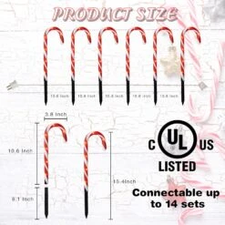 FUNPENY 10.6" Christmas Candy Cane Pathway Markers Lights, Set Of 10 Connectable Christmas Walkway Stakes Lights With 60 Warm White Lights Decorations For Xmas Outdoor Indoor Yard Lawn Decor 9 FUNPENY 10.6" Christmas Candy Cane Pathway Markers Lights, Set Of 10 Connectable Christmas Walkway Stakes Lights With 60 Warm White Lights Decorations For Xmas Outdoor Indoor Yard Lawn Decor -Xmas Lighting Shop 81XTvdeM5rL. AC SL1500