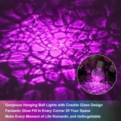 12Pack Outdoor Hanging Solar Lights - Cracked Glass Solar Lights Waterproof LED Decorative Ball Lights Tree Solar Powered Globe Lights With Hook For Garden Yard Fence Christmas Decoration, Multicolor -Xmas Lighting Shop 81XfNMiJVL. AC SL1500