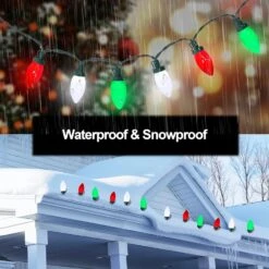 HAYATA C9 Bulbs Christmas Lights 50 LED 36ft Strawberry String Light Red&White&Green - Fairy Lighting For Outdoor, Indoor, Garden, Yard, Party, Home, Wreath, Garland, Christmas Tree Decorations -Xmas Lighting Shop 81Y98Ru5ZL. AC SL1500