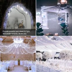 Hopolon 100LED White Christmas String Lights, 33ft Extendable Christmas Lights Outdoor Waterproof, 8 Modes LED White String Lights Indoor For Tree Wedding Party Garden Patio Decoration -Xmas Lighting Shop 81YAOjXf54L. AC SL1500