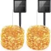 AMIR Upgraded Solar String Lights Outdoor, 2 Pack 39Feet 120 LED Solar Powered Fairy Lights, 8 Modes Waterproof Solar Decoration Lights For Garden Yard Party Wedding Christmas (Warm White)