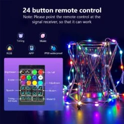 33Ft Smart Fairy String Lights, 100 LEDs APP Controlled USB Led String Fairy Lights With Remote Control, RGB Led Twinkle Lights Music Sync Halloween Lights For Christmas Room Bedroom Party Home Decor -Xmas Lighting Shop 81YZJ5CYlTL. AC SL1500