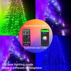 8Ft Christmas Tree Lights With Remote, Christmas Tree Topper Star With 450 LED Smart Christmas Tree Lights String With Remote&App,Music Sync&Timer Control,Waterproof For Indoor Outdoor Christmas Decor -Xmas Lighting Shop 81Z I0zWlL. AC SL1500