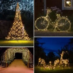 BHCLIGHT Solar String Lights Outdoor, 2-Pack 80FT 200 LED , Waterproof Copper Wire 8 Modes Solar Fairy Lights For Garden Patio Tree Christmas Party Wedding (Warm White) -Xmas Lighting Shop 81ZNkjz0YbL. AC SL1500