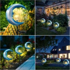 TOMBABY Moon Solar Light Garden Outdoor Decoration Waterproof Decoration Solar Pile Light Courtyard Christmas Gift For Mother Pathway Moon Decorations (Moonlight Blue) -Xmas Lighting Shop 81ZSkAdWWCL. AC SL1500