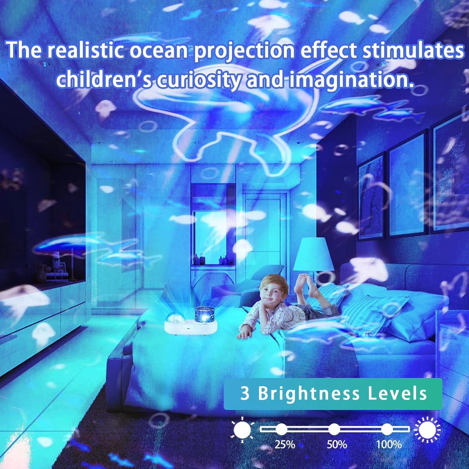 Night Light For Kids, Ocean Light Projector, Night Lights Projector With 360 Degree Rotating 6 Colors Stereo Galaxy Projection, Boys Girls Toys Birthday Christmas Gifts 5 Night Light For Kids, Ocean Light Projector, Night Lights Projector With 360 Degree Rotating 6 Colors Stereo Galaxy Projection, Boys Girls Toys Birthday Christmas Gifts - Image 5