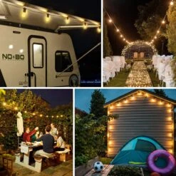 ROMANJOY USB Powered String Lights, 24.6FT Dimmable Waterproof String Lights With 10Pcs 1W S14 LED Shatterproof Edison Bulbs, Outdoor Patio Lights For Backyard, Porch, Camping Tents, Christmas Decor -Xmas Lighting Shop 81aE5fkXL. AC SL1500