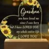 Hiipeenow Grandma Birthday Gifts, Acrylic Engraved Night Light 15 * 19CM Presents, Christmas Mothers Day Gifts For Grandma, Nana, Gigi, Grammy, Grandmother From Grandchildren