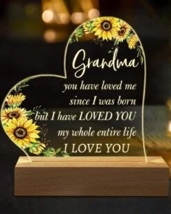 Hiipeenow Grandma Birthday Gifts, Acrylic Engraved Night Light 15 * 19CM Presents, Christmas Mothers Day Gifts For Grandma, Nana, Gigi, Grammy, Grandmother From Grandchildren