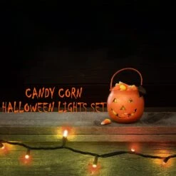 Candy Corn Halloween Lights Set, 100 Incandescent Orange And Yellow Mini String Lights UL Certified Christmas Lights Black Wire For Indoor Outdoor Use Holiday Decorations -Xmas Lighting Shop 81adBvhJ TL. AC SL1500