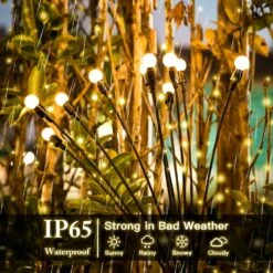 40LED Garden Solar Lights, 4 Packs Vibrant Solar Powered Firefly Lights Outdoor Waterproof Starburst Swaying Light For Pathway Landscape Courtyard Christmas House Decoration, White Warm -Xmas Lighting Shop 81akNdwZuzL. AC SL1500