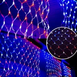 Dazzle Bright American Flag Net Lights, 324 LED Waterproof USA Flag String Lights With 8 Modes, Connectable Independence Christmas Day Decorations For Indoor Outdoor Party Yard Garden Decor -Xmas Lighting Shop 81arvByOLAL. AC SL1500