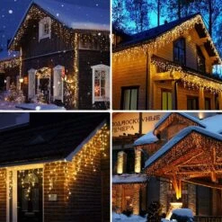 Orangie LED Icicle Lights, 96 LEDs 11.4ft 8 Modes, Curtain Fairy Light, LED String Light For Wedding/Christmas/Halloween/Thanksgiving/Easter/Party Backdrops Family Patio Lawn Decoration(Warm White) -Xmas Lighting Shop 81axjhxtLPL. AC SL1001