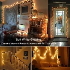 ODEETRONIC Clear Christmas Lights String, 21.63ft 100 Count Incandescent Brown Wire String Lights, UL Certified Outdoor Christmas Lights, Connectable Indoor Tree Lights For Wedding Party, Warm White -Xmas Lighting Shop 81b1gixT16S. AC SL1500