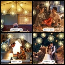 Techip 4PCS 120LED Starburst Lights Battery Operated Hanging Fairy Star Sphere Lights With Remote Waterproof Hanging Ceiling Decorations For Bedroom Wedding Party Christmas, Warm White -Xmas Lighting Shop 81bOLGg7xLL. AC SL1500