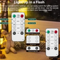 Rumsheme Remote Control Lighting System, 5Ft Accessory Cord With 2LED C7 Warm White Bulbs, Built-in 4 Lighting Modes And Timer, Perfect For Halloween Christmas Village And Homemade Craft Decorations -Xmas Lighting Shop 81bfj6QCwL. AC SL1500