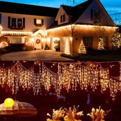 Twinkle Star 360 LED Christmas Icicle Lights Outdoor Dripping Ice Cycle Lights, 29.5ft 8 Modes Curtain Fairy Lights With 60 Drops, Indoor Xmas Holiday Wedding Party Decorations, Warm White 17 Twinkle Star 360 LED Christmas Icicle Lights Outdoor Dripping Ice Cycle Lights, 29.5ft 8 Modes Curtain Fairy Lights With 60 Drops, Indoor Xmas Holiday Wedding Party Decorations, Warm White -Xmas Lighting Shop 81bmlQsA32L. AC SL1500