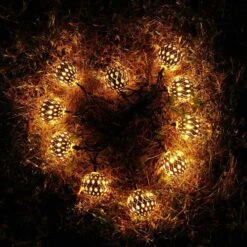 Hann LED Solar Globe String Lights, 12ft 10 LEDs Moroccan Orb Ball, Waterproof Ambiance Lighting, 3000K Warm White, Starry Fairy Lights For Outdoor Garden Yard Patio Party Christmas Party -Xmas Lighting Shop 81bvCvR8EdL. AC SL1200