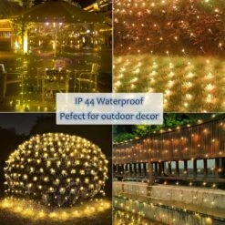 Solar Net Lights Outdoor, 240 LED Warm White Mesh Lights Waterproof, 2 Power Supply 11.5ft X 5ft 8 Modes Green Wire String Lights With Remote For Bushes Trees Patio Garden Shrubs Christmas Decoration 11 Solar Net Lights Outdoor, 240 LED Warm White Mesh Lights Waterproof, 2 Power Supply 11.5ft X 5ft 8 Modes Green Wire String Lights With Remote For Bushes Trees Patio Garden Shrubs Christmas Decoration -Xmas Lighting Shop 81bzdRw0DtL. AC SL1500
