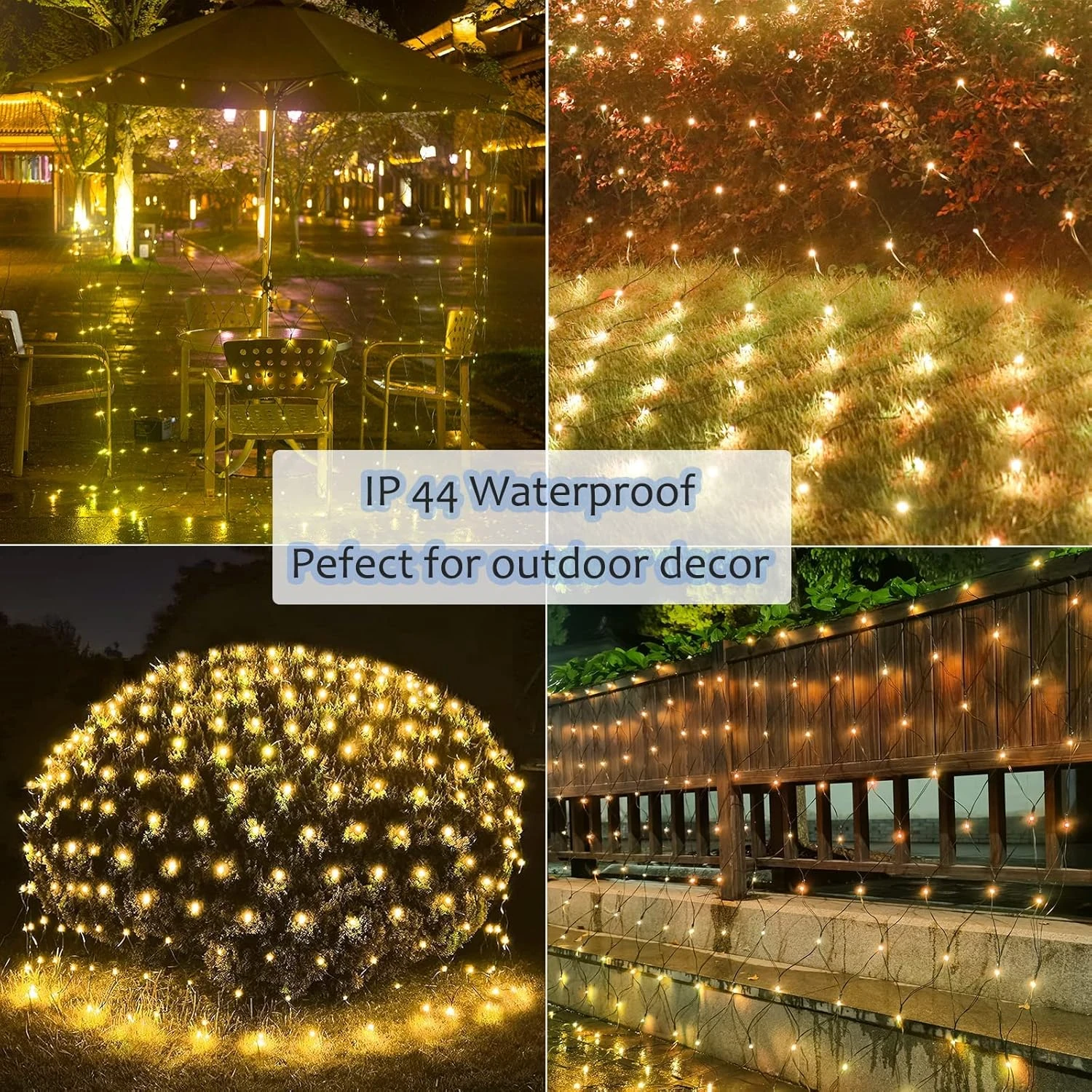 Solar Net Lights Outdoor, 240 LED Warm White Mesh Lights Waterproof, 2 Power Supply 11.5ft X 5ft 8 Modes Green Wire String Lights With Remote For Bushes Trees Patio Garden Shrubs Christmas Decoration 5 Solar Net Lights Outdoor, 240 LED Warm White Mesh Lights Waterproof, 2 Power Supply 11.5ft X 5ft 8 Modes Green Wire String Lights With Remote For Bushes Trees Patio Garden Shrubs Christmas Decoration - Image 5