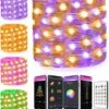 Probro Bluetooth Fairy String Lights - 66ft Dynamic DIY Halloween Lights App Control, RGB Color Changing Plug In Christmas Lights Music Sync Twinkle Lights For Xmas Tree Room Wall Indoor Outdoor Decor