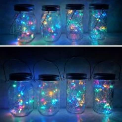 Cynzia Solar Mason Jar Lights, 6 Pack 20 LED Fairy String Lights With 6 Hangers (No Jars), Waterproof Firefly Lights Lantern For Outdoor, Wedding, Patio, Garden, Party, Christmas Decor (4 Colors) -Xmas Lighting Shop 81cLLpQEJL. AC SL1500