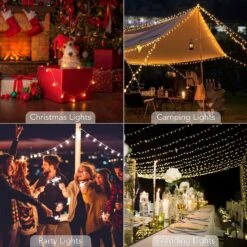 Tasodin LED Globe String Lights Battery Operated 20FT 50LED Fairy Lights With 8 Lighting Modes, Hanging Lights For Bedroom Dorm Patio Garden Christmas Party, Warm White -Xmas Lighting Shop 81cMAoqoydL. AC SL1500