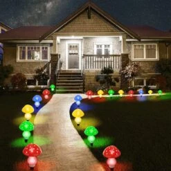 Set Of 12pcs Mushroom Solar Lights Outdoor Garden Waterproof, 8 Lighting Modes Solar Mushroom Lights, Mushroom Decor With Solar LED String Lights For Garden Outside Yard Path Lawn Christmas (Round) -Xmas Lighting Shop 81cS5z9TbOL. AC SL1500