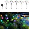 5 Pack Solar Firefly Lights Outdoor Waterproof, Solar Starburst Swaying Lights, 2 Modes, 30-LED Solar Garden Lights, Christmas Decorative Stake Pathway Lights Landscape Lights (Multicolour)