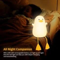YuanDian Cute Seagull Night Light, Gifts For Women Teen Girls Baby,Night Lights For Kids Bedroom Kawaii Room Decor, Cute Christmas Duck Silicone Nightlights For Children Toddler -Xmas Lighting Shop 81cwCDKKj1L. AC SL1500