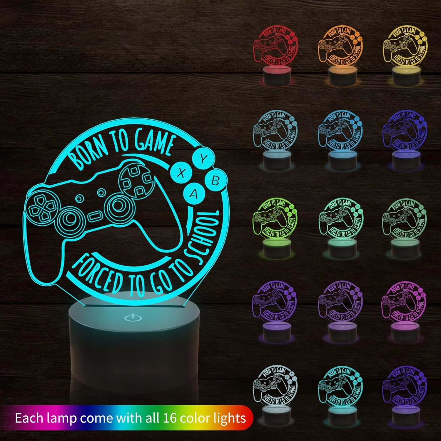 Anywin Game Night Light, Game Lamp For Kids, Game Console Night Light Gift, Christmas Holiday Birthday Gifts For Boys Boyfriend Him,Born To Game Forced To Go To School Lamp 2 Anywin Game Night Light, Game Lamp For Kids, Game Console Night Light Gift, Christmas Holiday Birthday Gifts For Boys Boyfriend Him,Born To Game Forced To Go To School Lamp - Image 2