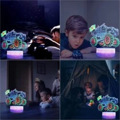 Monster Truck Night Light 3D LED Illusion Lamp 7 Color Changing With Remote Dimmable Room Decor For Boys Kids Grandson Birthday Christmas Gifts -Xmas Lighting Shop 81dguVKCh4L. AC SL1500
